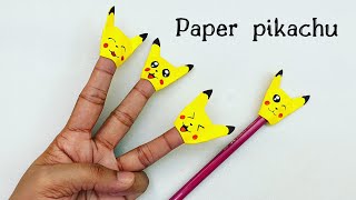 DIY PIKACHU FINGER PUPPET | Origami pikachu Pencil Topper |origami Craft / paper Craft For School