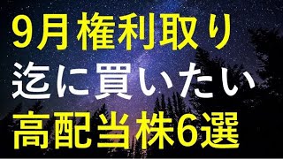 【厳選】2024年9月権利取りまでに購入を検討している高配当株6選