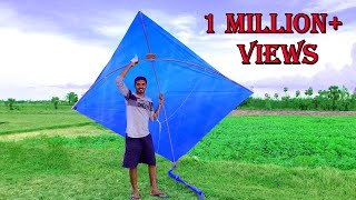 Giant Kite Making And Flying | Kite Flying Above 300 Meters | 6*6 Feet Kite Making