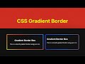 Create Stunning CSS Gradient Borders — No Images, No JavaScript Needed! #css #htmlcss #html5 #css3