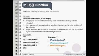 MID$ Function QBASIC