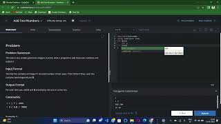 Codechef Solutions, Add two numbers, Basic programming