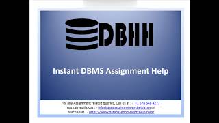 Instant DBMS Assignment Help