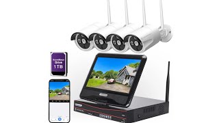 8CH Expandable All in one Wireless Security Camera System | Monitor 4pcs 3MP Indoor Outdoor Camera