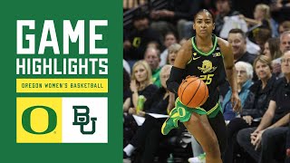 Oregon Women's Basketball vs #12 Baylor | GAME HIGHLIGHTS (2024)