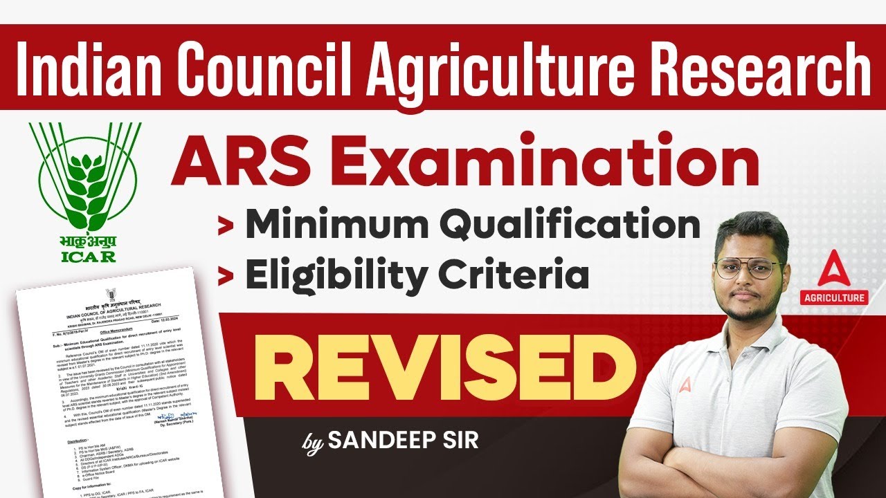 Indian Council Agriculture Research | ARS Examination | Minimum ...