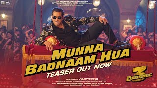 DABANGG 3: Munna Badnaam Hua Video Teaser | Salman Khan,Sonakshi S,Saiee M | Video Out►30 November