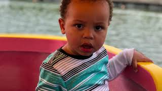 Riding on a Pedalo-Zay’s first time in a pedal boat