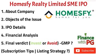 Homesfy Realty Limited IPO | Homesfy Realty IPO Invest or Avoid | Homesfy IPO Review