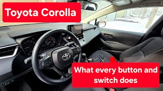 An interior tour of the 2024 Toyota Corolla LE and what all the buttons do.