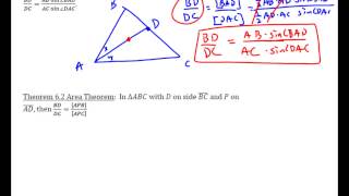 Ratio and Area Theorem on a Cevian