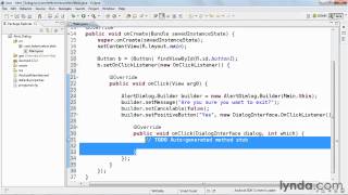 Android Training Menus and Dialogs: alert
