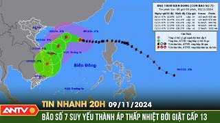 Tin bão mới nhất: Bão số 7 đang suy yếu dần thành áp thấp nhiệt đới | Tin nhanh 20h ngày 9/11 | ANTV