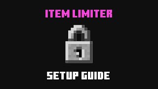 ItemLimiter Minecraft Plugin - Quick Setup Guide