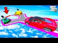 FRANKLIN TRIED IMPOSSIBLE RIGHT WRONG PATH MEGA RAMP PARKOUR CHALLENGE GTA 5 | SHINCHAN and CHOP