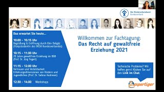 Fachtag: Das Recht auf gewaltfreie Erziehung 2021 - Dr. Jörg Fegert und  Dr. Sabine Andresen