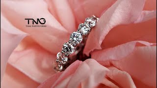 3.60 carat GIA certified E to F color, VVS1 to VS1 clarity Eternity Diamond Ring (20 pointer ring)