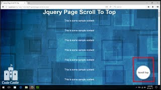 Jquery Page Scroll To Top, Jquery Scroll Top, Button Back Top, Scroll Top, Back To Top Jquery