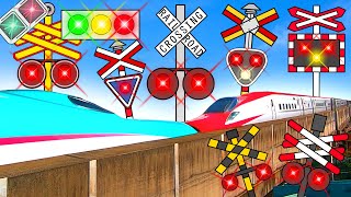 【電車】踏切 アニメ【鉄道 ふみきり】Train & Railroad crossing 東北新幹線 E5系 秋田新幹線 E6系