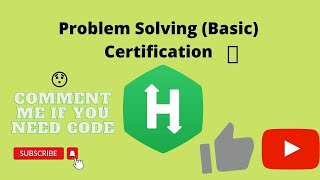 HackerRank Problem Solving (Basic) Certification | Hackerrank Certifications