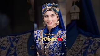 Top 10 Muslim ☪️ Countries Most Beautiful Female 💞 Traditional Dress of Defferent countries #shorts