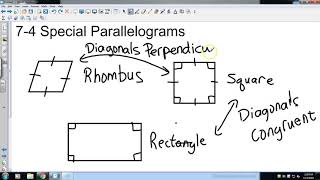 Big Ideas Geometry 7 4 Special Parallelograms