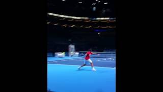 Stanislas Wawrinka warming up before Federer semifinal