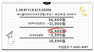 SKB알뜰인터넷 티브로드하이브리드\u0026BtvPOP TV인터넷가입 알뜰요금제