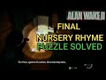 Alan Wake II - Final Nursery Rhyme Puzzle Solved