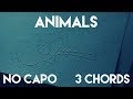 How To Play Animals by Maroon 5 | No Capo (3 Chords) Guitar Lesson
