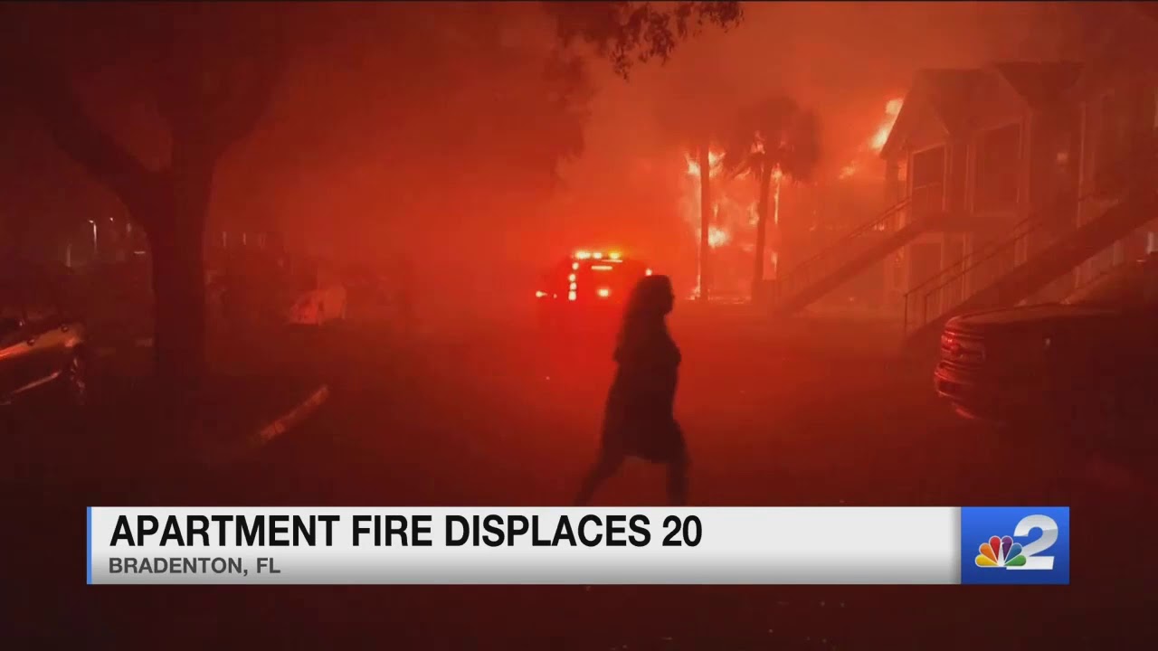 Fire Rips Through Florida Apartment Building Displaces 20 - YouTube