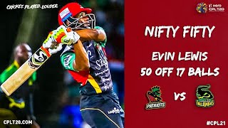 Evin Lewis BLASTS his way to a 17 ball 50 at Warner Park.