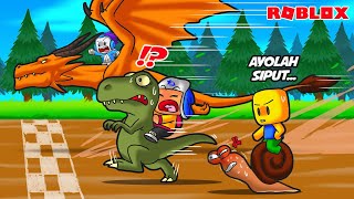 MANAKAH YANG TERCEPAT??!!  BALAPAN NAIK MONSTER NAGA VS MONSTER T-REX VS SIPUT DI ROBLOX!!