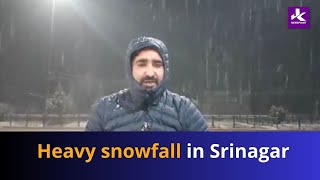 #Live Heavy snowfall in Srinagar