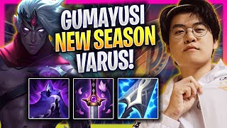 GUMAYUSI CRAZY GAME WITH VARUS IN THE NEW NOXUS SEASON! - T1 Gumayusi Plays Varus ADC vs Corki!