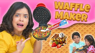 🧇Mini WAFFLE MAKER Experiment 💣 | 🍕PIZZA , 🍜MAGGI , 🍭CANDY | Wonder Munna Unplugged