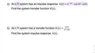 Example: Transfer function from impulse response