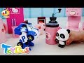 Panda Miumiu's Café | Coffee, Strawberry Milk Shake, Flower Tea | Poli Police Car Story | ToyBus