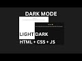 How I Made a Dark Mode Website in Minutes! | Beginner HTML, CSS, JS