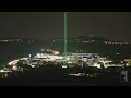 timelapse of xxl green laser shooting in the sky