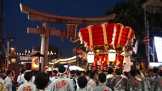 令和4年 蒲団太鼓 宮入 宮前交差点 平野郷杭全神社夏祭り 野堂東組/馬場町/泥堂町/西脇組/脊戸口町/市町/流町/野堂北組/野堂南組