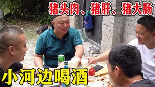 济南猪头肉39.8一斤，大肠78一斤，整点肉在河边喝点小酒，真不错！【唐哥美食】