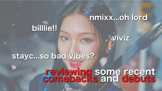 reviewing recent comebacks \u0026 debuts | slayc, billlie, viviz, and nmixx…🌚 | sympatae