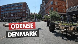 Summer Walk Through The City Of Odense, Denmark, Home Town of Hans Christian Andersen