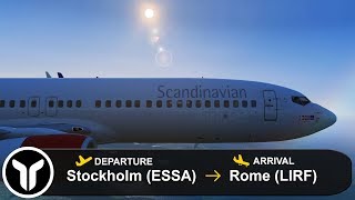 [P3D V4.5] Stockholm to Rome (ESSA-LIRF) | Boeing 737-800 | Scandinavian | SAS1841