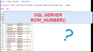 SQL SERVER ROW_NUMBER() Function| RANKING FUNCTION in SQL Server