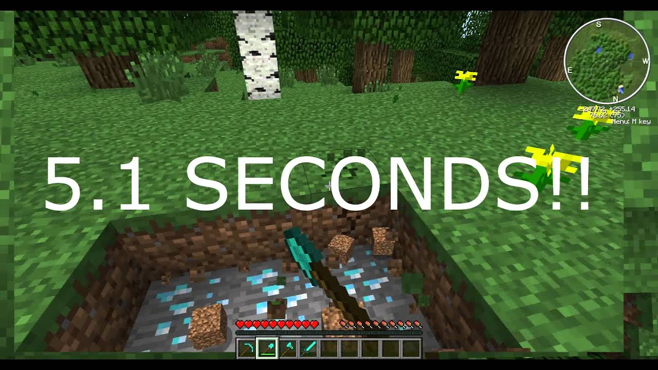 Minecraft World Record Fastest Diamond Find Ever 5 1 Seconds