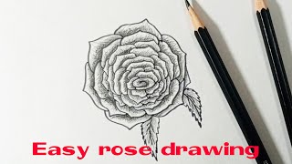 How to draw rose | easy rose drawing| easy art tutorials