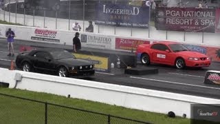 Cobra Mustang Terminator vs Turbocharged Mustang GT Convertible - Drag Race Video - Road Test TV ®