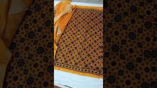 Chanderi silk cotton ajrak print saree (for sale)